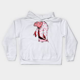 Red Lizard Humanoid Kids Hoodie